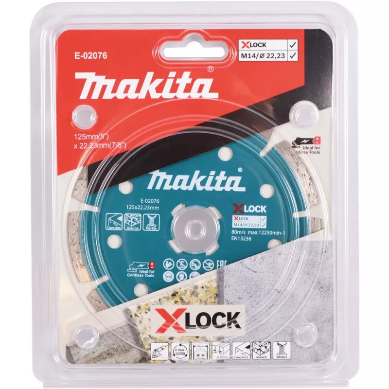 Makita - Disco de corte diamantado - para betão, granito, mármore - 125 mm - para Makita GA041GM201, XGT GA041GZ