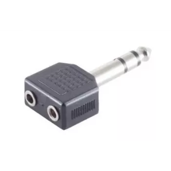 Adaptador de cabo Microconnect AUDANS 6,35 mm para 2 x 3,5 mm preto