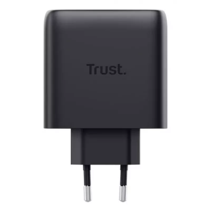 Carregador Trust Maxo 65W 2 portas USB-C carregador GaN carregamento rápido preto