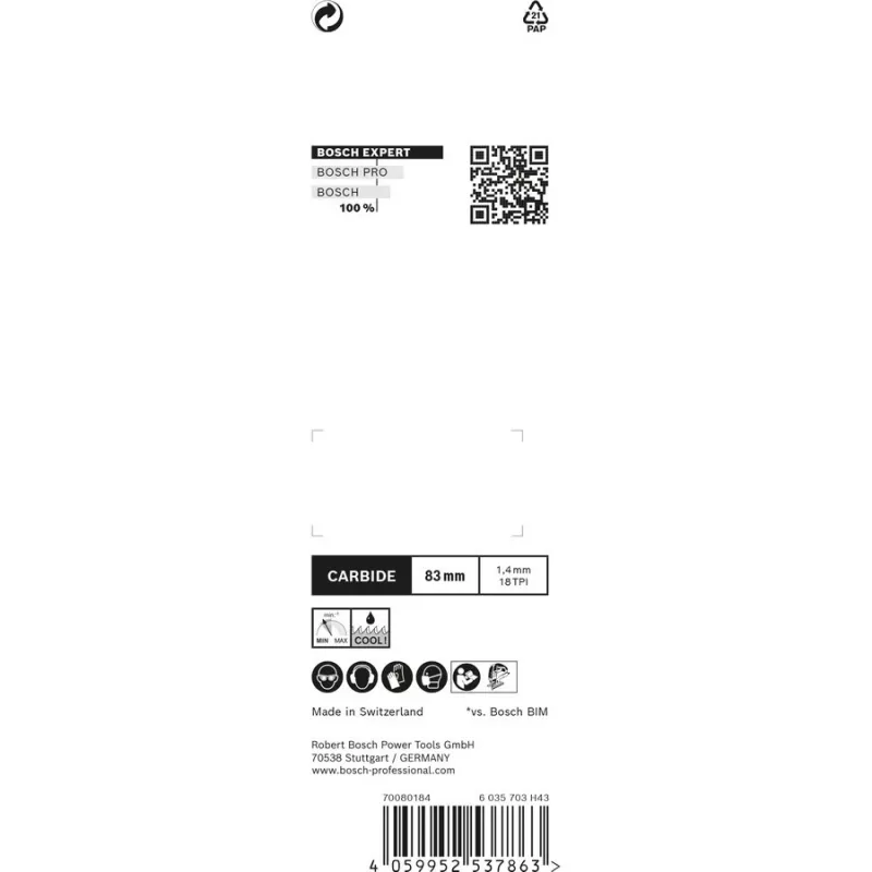Bosch Expert T118 EHM lâmina para serra de vaivém carboneto 3 unid.