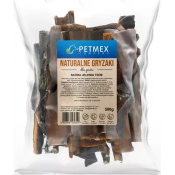 Artigo de mastigação para cães PETMEX pele de veado 500 g – snack natural para cães
