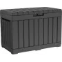 Caixa de arrumação para exterior Keter Kentwood 190L — 190 litros, grafite, porta rebatível, 823×457×577 mm
