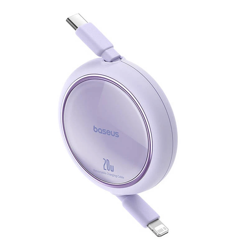 Baseus Free2Pull - cabo extensível USB-C para Lightning 20 W, 1 m (roxo)