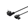 Cabo de alimentação SAVIO CL-116 — 1,8 m, preto, ficha de alimentação angular tipo C para IEC C13 angular, 3 condutores 0,5 mm²
