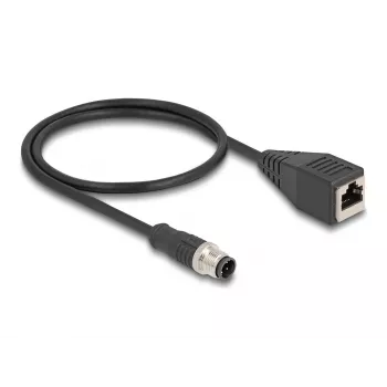 Cabo adaptador DeLOCK M12 codificação D de 4 pinos conector macho para conector fêmea RJ45 50 cm