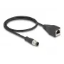 Cabo adaptador DeLOCK M12 codificação D de 4 pinos conector macho para conector fêmea RJ45 50 cm