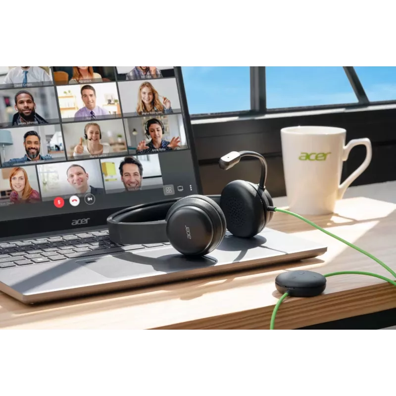Headset de conferência com fios Acer GP.HDS11.01N — supra-aural, cabo de 2 m, 20–20000 Hz, 160 g, preto