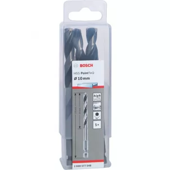 Conjunto de brocas para metal HSS PointTeQ 5 peças 10 mm haste sextavada comprimento 133 mm