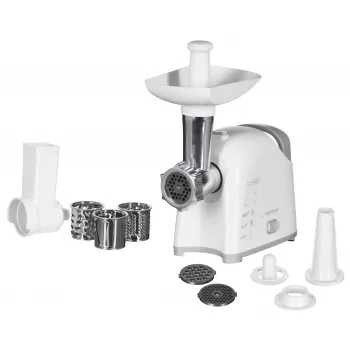 Picadora de carne ESPERANZA EKM033, 2200 W, branco, lâmina de aço inoxidável, marcha atrás, acessório para salsichas, acessório kebbe