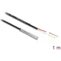 Delock cabo de sensor de temperatura DS18B20, 2 x extremidades de cabo abertas, 1 m, preto