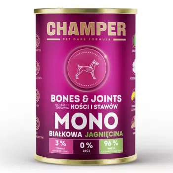 CHAMPER Bones & Joints Monoproteico borrego - comida húmida para cães - 400g