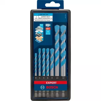 Conjunto de brocas Bosch Expert HEX-9, 7 peças, tamanhos 4–12 mm, haste HEX-9