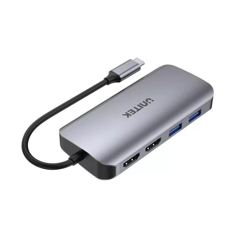 Hub USB-C Unitek D1122A01 com 2x HDMI 4K e 100W Power Delivery
