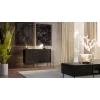Cómoda cama meble CORTINA 1D3S 120x40x81 cm, preto, 3 gavetas, aglomerado