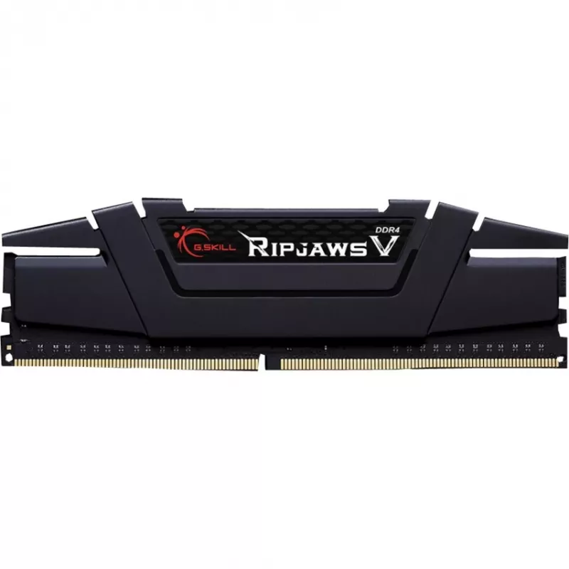 DIMM 16 GB DDR4-3200 (2x 8 GB) Dual-Kit, memória RAM preta, F4-3200C16D-16GVKB, Ripjaws V, INTEL XMP