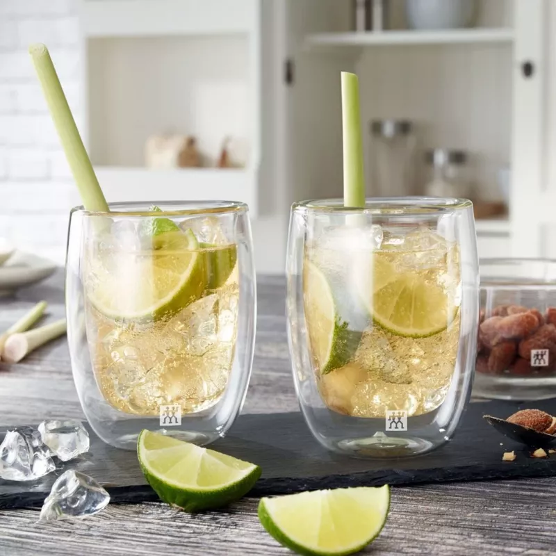 Recipiente de parede dupla em vidro borossilicato ZWILLING 39500-076, 200 ml, transparente, conjunto de 2