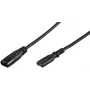 Wentronic IEC-60320-C8 para IEC-60320-C7 2m conector fêmea C8 para conector fêmea C7 preto (97201)