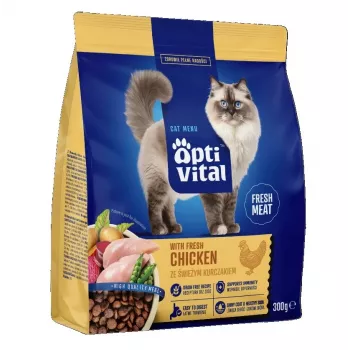OptiVital Alimento completo para gatos adultos com frango 300g