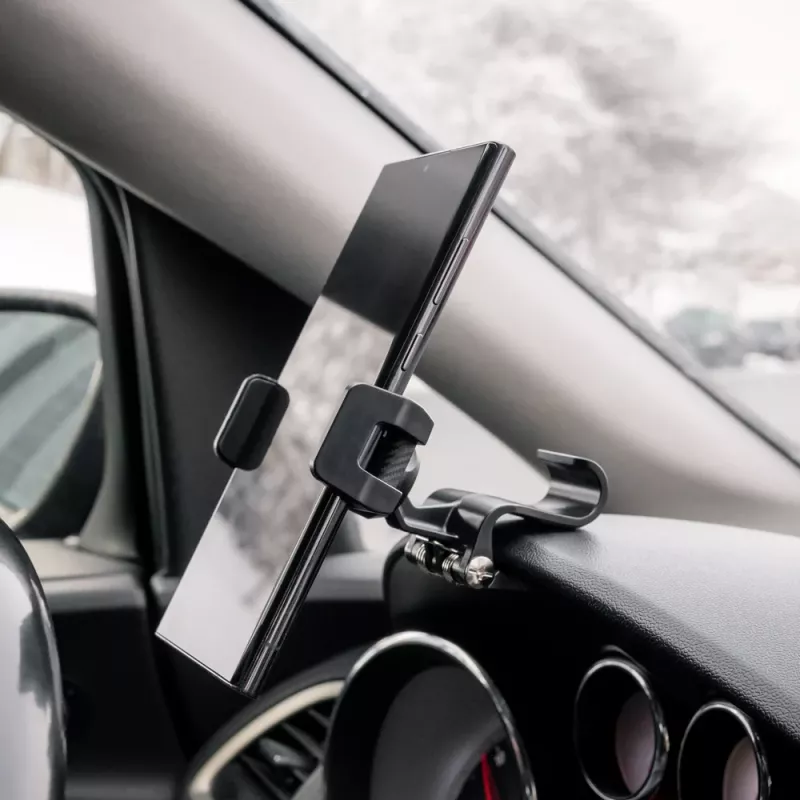 Suporte para telefone Tellur TLL171261 — suporte universal compacto para automóvel e secretária, ângulo ajustável, preto