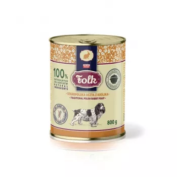 FOLK tradicional festim polaco de coelho - comida húmida para cães - 800g
