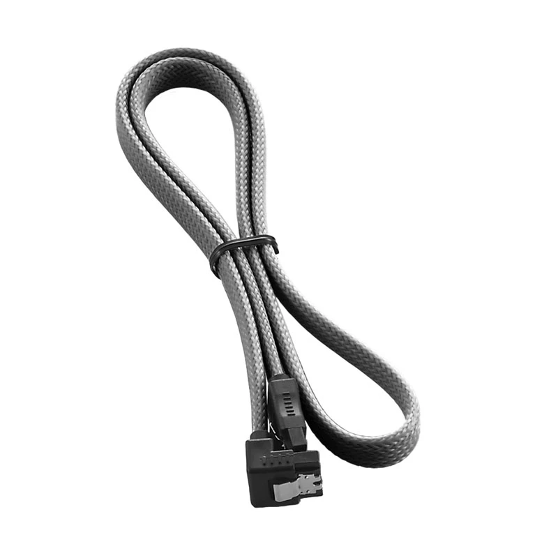 CableMod ModMesh - Cabo SATA - Serial ATA 150/300/600 - SATA (M) em ângulo reto para SATA (M) - 60 cm - carvão (CM-CAB-RSAT-N60KC-R)