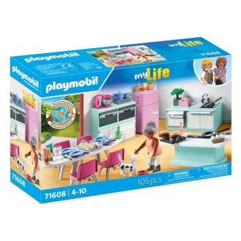 Cozinha Playmobil My Life Kitchen 71608 multicolorida plástico 4-10 anos