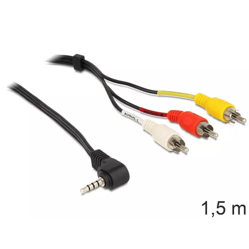 Adaptador de cabo de vídeo DeLOCK 84504 1,5 m 3,5 mm 3 x RCA preto