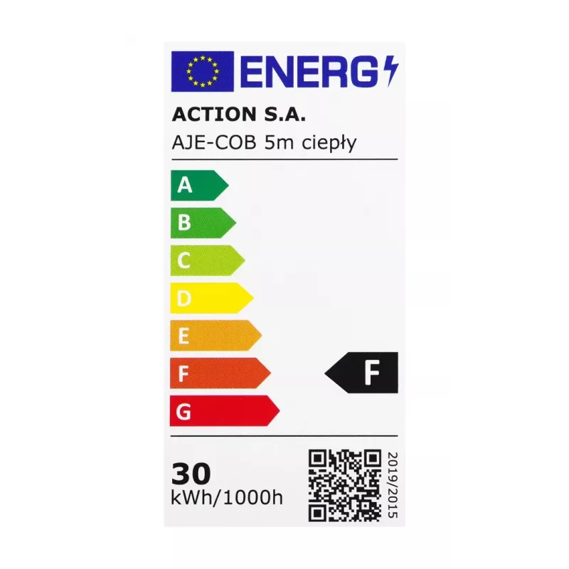 Fita LED universal Activejet AJE-COB 5m luz quente para interior