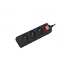 Lanberg PS1-03E-0150-BK cabo de extensão (1,5 m, preto)