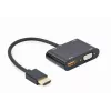 Gembird A-HDMIM-HDMIFVGAF-01 adaptador HDMI macho para HDMI fêmea + VGA fêmea com áudio e porta de alimentação