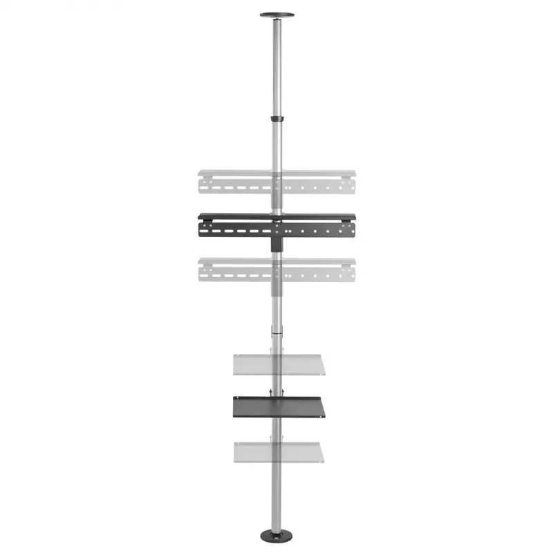 Maclean MC-791N suporte de TV telescópico de chão a teto com prateleira, 37-70 polegadas, 30 kg