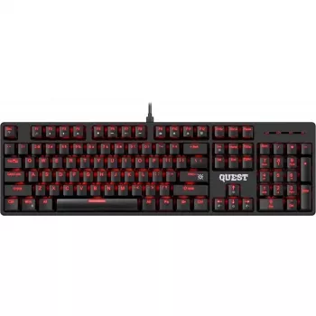 Teclado mecânico DEFENDER QUEST GK-596 — retroiluminação RGB, anti-ghosting, com fios, layout compacto