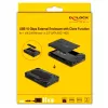 Caixa para HDD/SSD DeLOCK 42020 preta 2,5 polegadas USB Type-C 10 Gbit/s