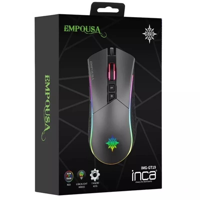 Rato gaming INCA IMG-GT19 4800 DPI. RGB. 7 botões. USB. SW retail