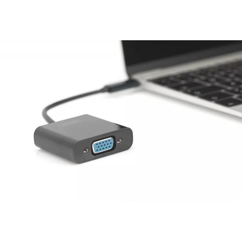 Adaptador USB-C para VGA DIGITUS DA-70853, Full HD 1080p, preto