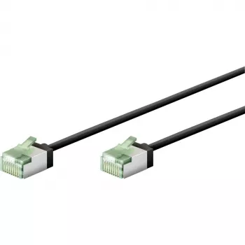 Cabo de rede Goobay Ultra-Flexíveis CAT 8.1 fino U/FTP preto - ficha extra-curta 99,9% (74353)