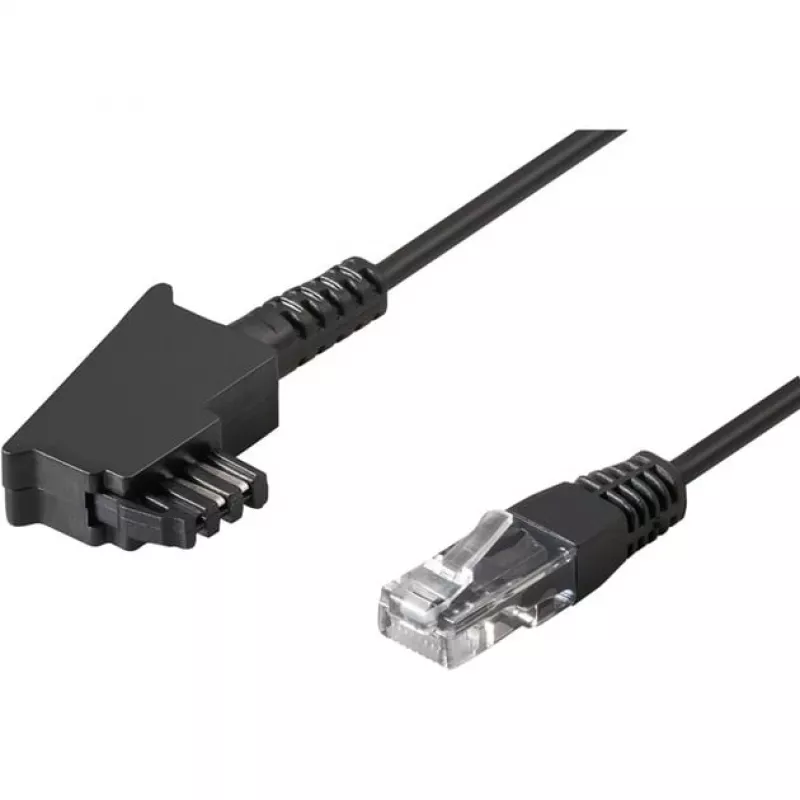 Wentronic Goobay - Cabo telefónico - TAE-F (M) - RJ-45 (M) - 15 m - preto (51236)
