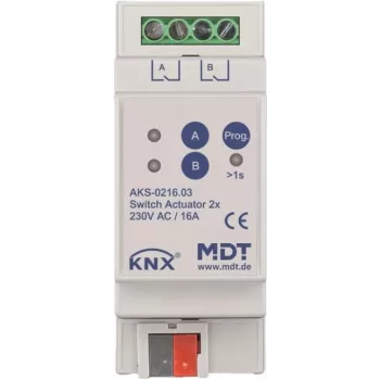 Atuador de comutação MDT technologies 2 vias 2TE REG, 16A, 230VAC AKS-0216.03 (AKS-0216.03)