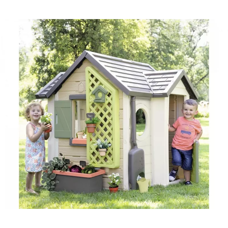 Casa de brincar SMOBY 810408 casa de jardim autónoma para crianças a partir de 2 anos multicolor com 1 porta