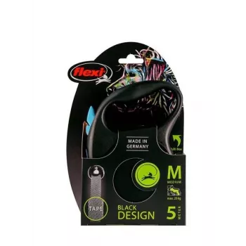 Treia retrátil flexi Black Design M — 5 m de comprimento, modelo de fita, carga máx. 25 kg, punho ergonómico