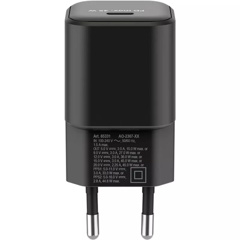 Carregador Goobay 65331 carregador rápido AC para interior preto USB Type-C