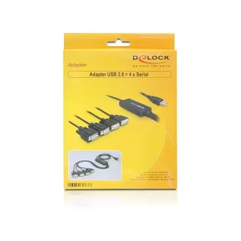 DeLock adaptador USB2.0 > 4 x Série - adaptador série - USB - RS-232 x 4 (61887)