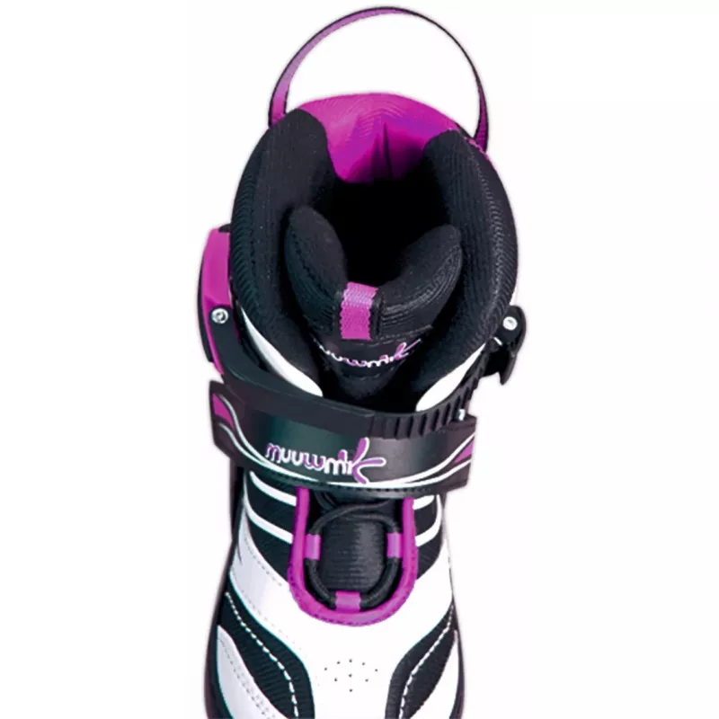 Patins em linha Muuwmi ajustáveis tamanho criança 37–40, rosa/preto