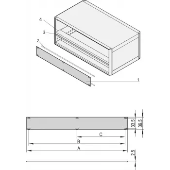 SCHROFF PART.FRONT PANEL 1U 84HP - Acessório de Rack (20850426)