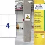 Avery Zweckform L7876 - etiquetas de papel retangulares adesivo permanente extra forte - branco - 100 x 148 mm 80 rolo(s) (20 rolo(s) x 4) (L7876-20)