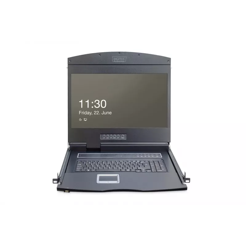 Consola KVM Digitus 19 polegadas LCD 8 portas VGA teclado US