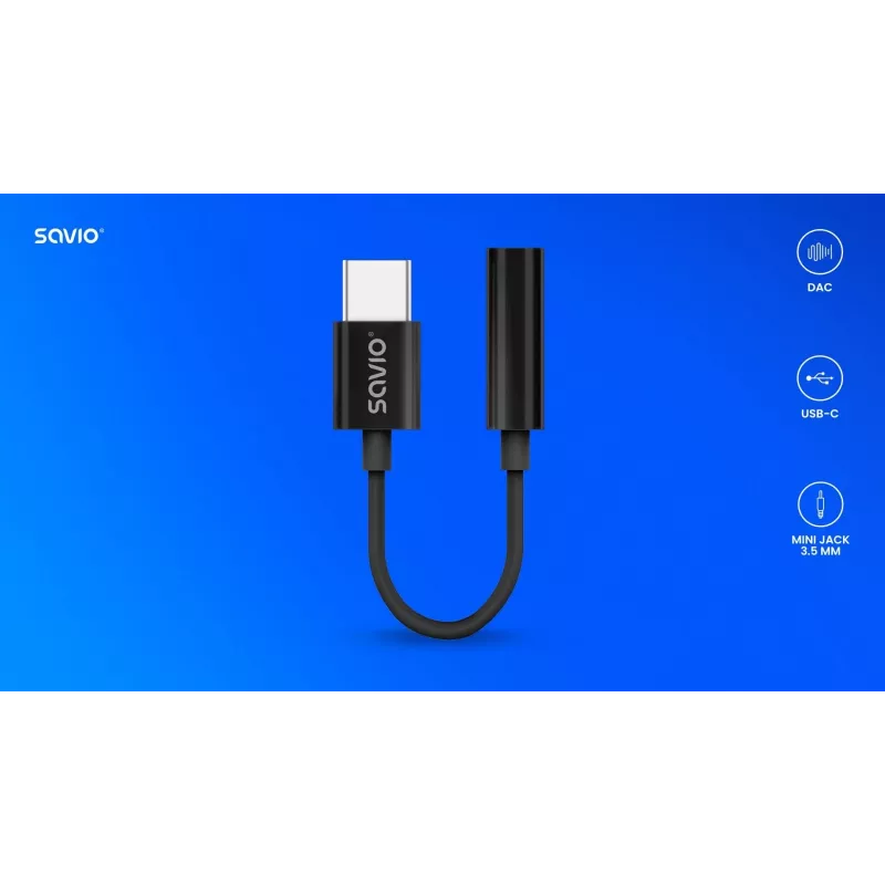 Adaptador áudio USB-C Jack 3,5mm AK-74