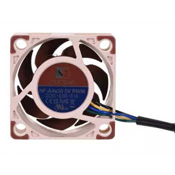 Ventoinha Noctua NF-A4X20 5V PWM — 40×20 mm, 5 V, 4-Pin PWM, 1100–5000 rpm, 9,4 m³/h