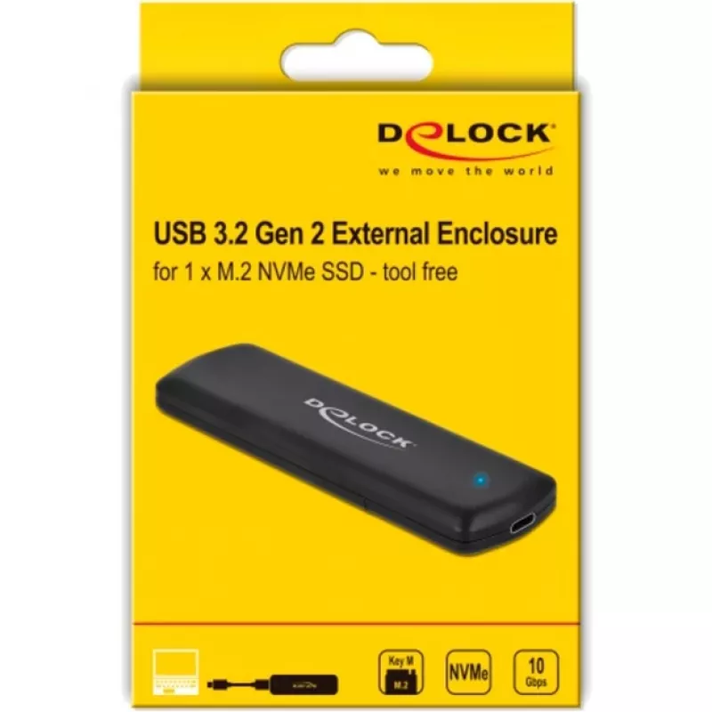 Caixa para SSD DeLOCK 42615 preto M.2