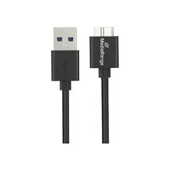 Cabo USB MediaRange MRCS240 — USB A para Micro-USB B, USB 3.2 Gen 1 (3.1 Gen 1), 1,8 m, preto